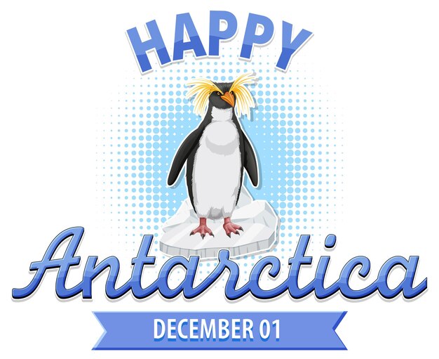 Feliz design de cartaz do dia da antártida