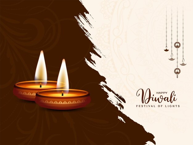 Feliz design de fundo decorativo do festival indiano tradicional de diwali