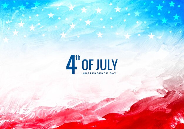 Feliz dia da independência da américa em fundo aquarela