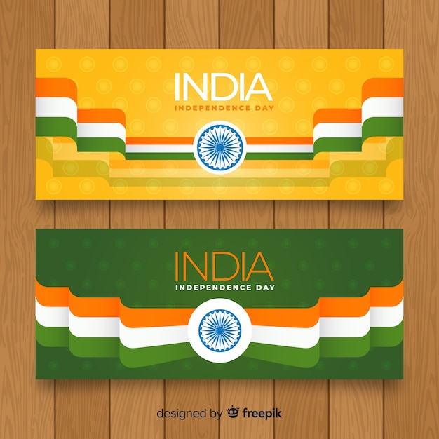 Feliz dia da independência da índia banners