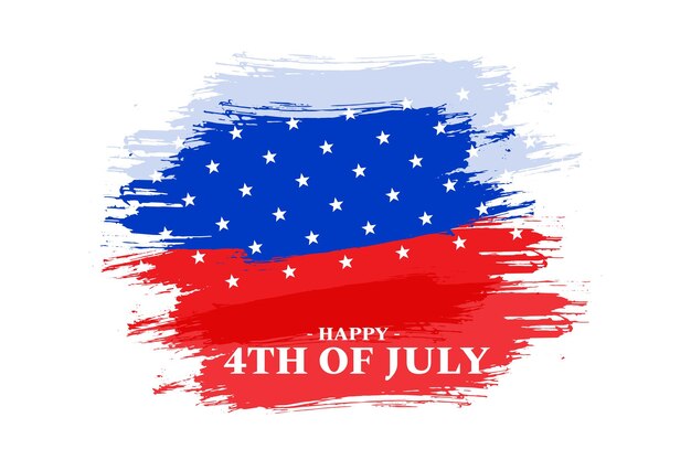 Feliz dia da independência estados unidos da américa no estilo pincel