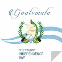 Vetor grátis feliz dia da independência guatemala vector cartão