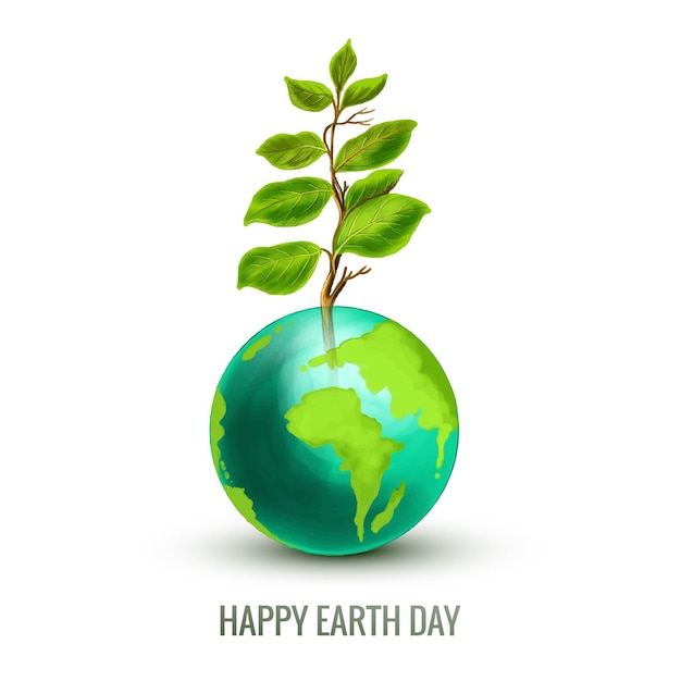 Vetor grátis feliz dia da terra design de conceito ecológico