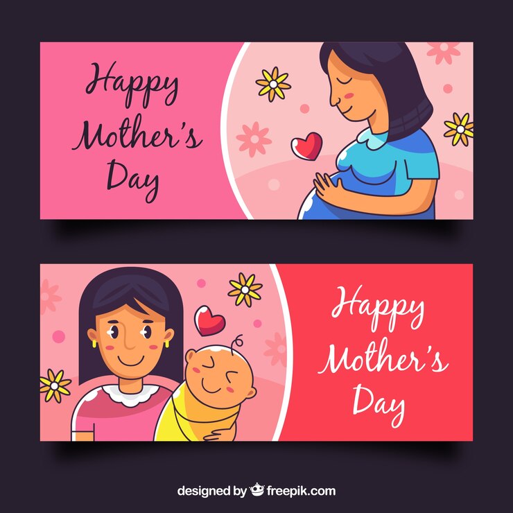 Vetor grátis feliz dia das mães banners