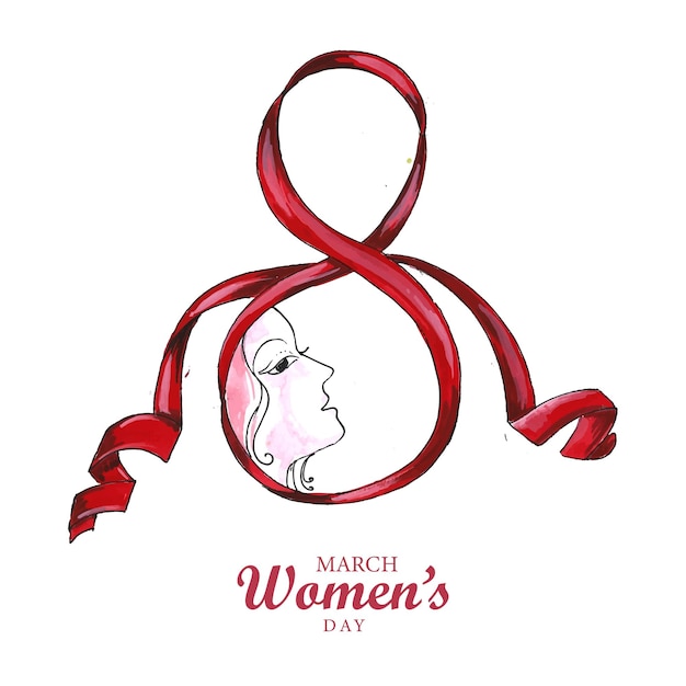 Vetor grátis feliz dia das mulheres 8 de março design de cartão