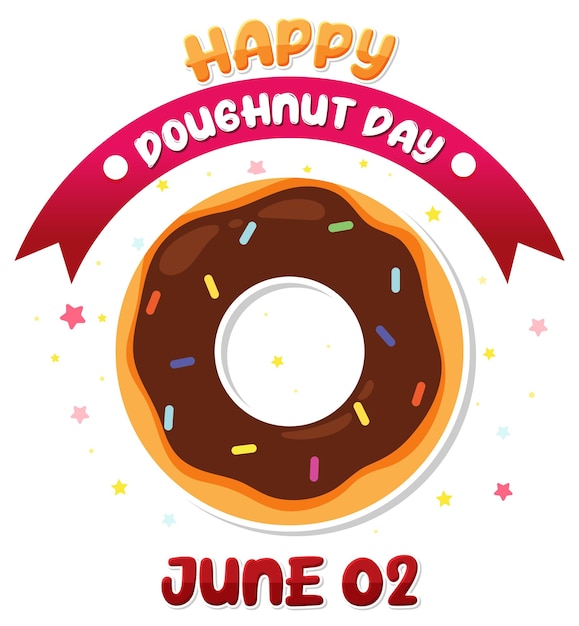 Feliz dia do donut no logotipo de junho