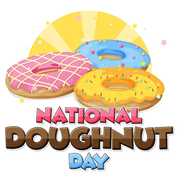 Vetor grátis feliz dia do donut no logotipo de junho