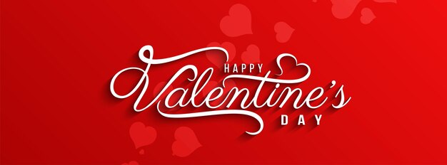 Feliz dia dos namorados vetor de banner de design de texto elegante