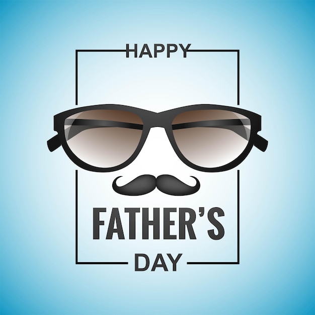 Feliz dia dos pais óculos e design de cartão de bigode