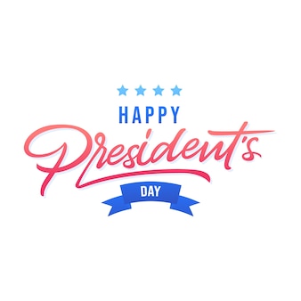 Feliz dia dos presidentes conceito com letras