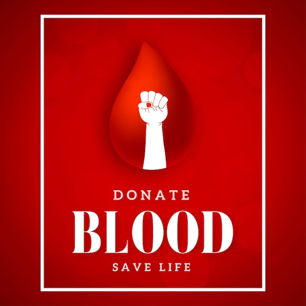 Feliz dia mundial do doador de sangue fundo branco vermelho banner de design de mídia social vetor grátis