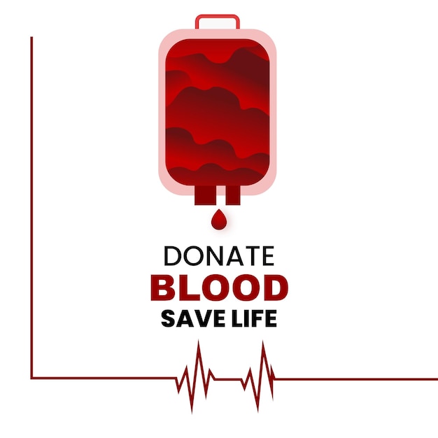 Vetor grátis feliz dia mundial do doador de sangue vermelho branco fundo preto banner de design de mídia social vetor grátis