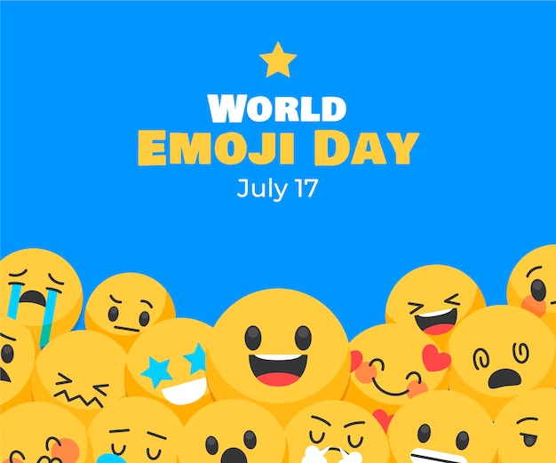 Vetor grátis feliz dia mundial emoji fundo