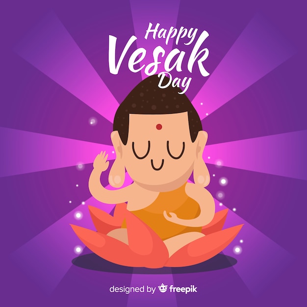 Vetor grátis feliz dia vesak