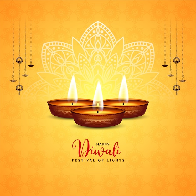 Vetor grátis feliz diwali festival religioso indiano vetor de fundo decorativo