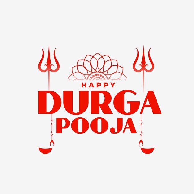 Feliz Durga Puja Cartão Decorativo Flat