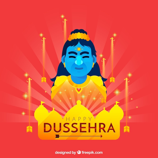 Vetor grátis feliz, dussehra, fundo