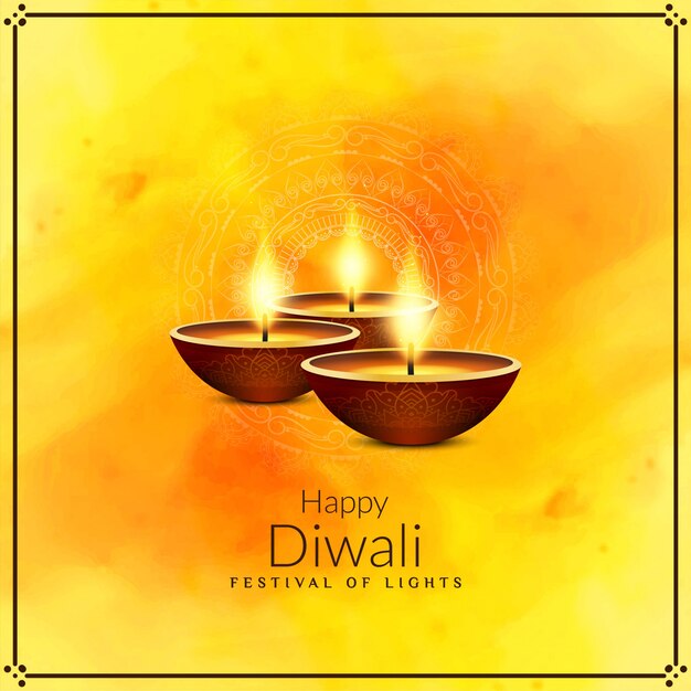 Feliz festival de Diwali amarelo