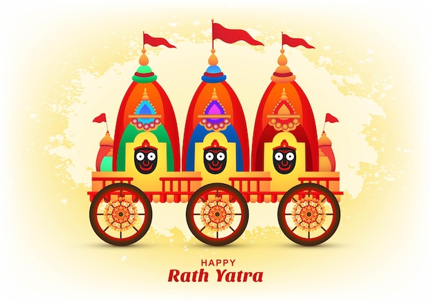 Feliz festival de rath yatra para fundo de férias de lord jagannath puri