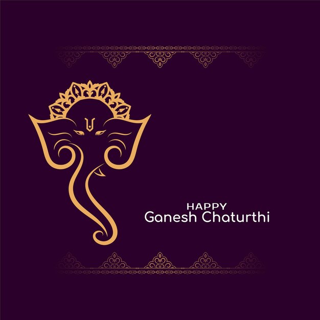Feliz fundo de saudação do festival tradicional indiano Ganesh Chaturthi