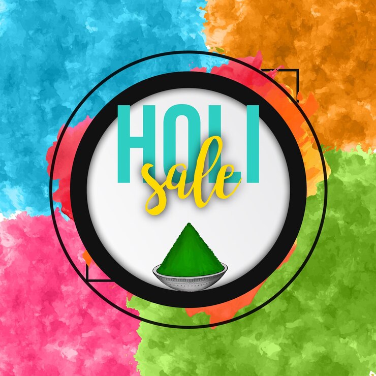 Vetor grátis feliz holi saudações azul marrom verde colorido festival hinduísmo indiano fundo de mídia social