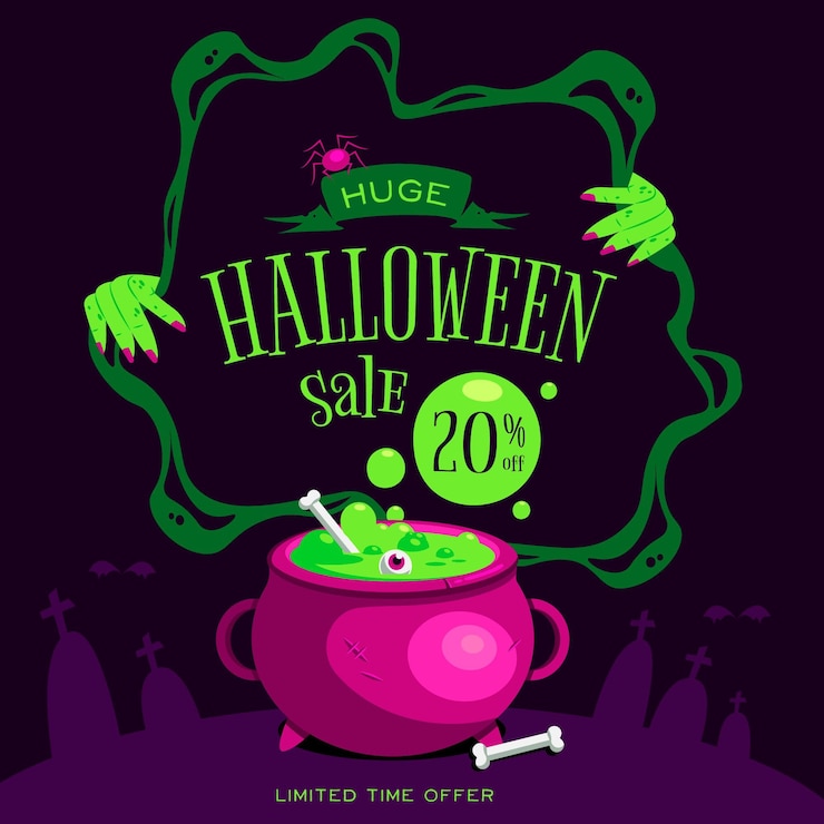 Vetor grátis feliz liquidação de halloween