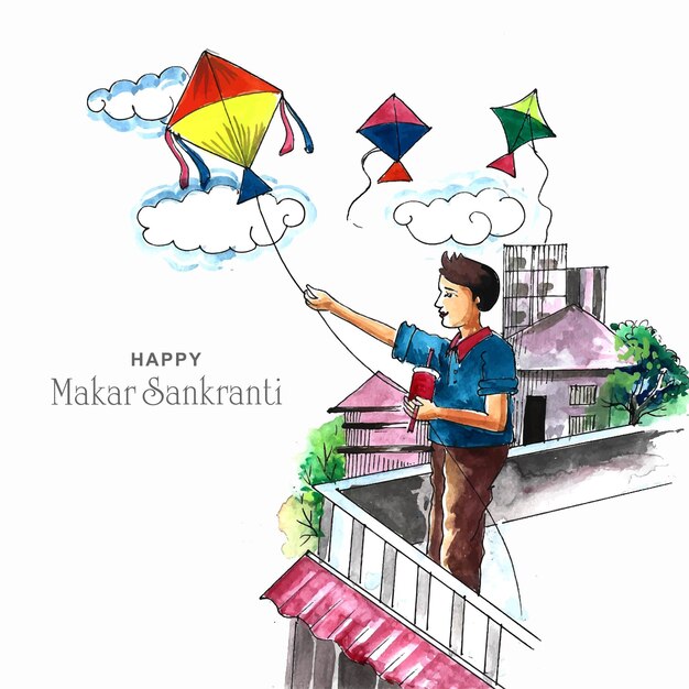 Feliz makar sankranti feriado fundo festival da índia