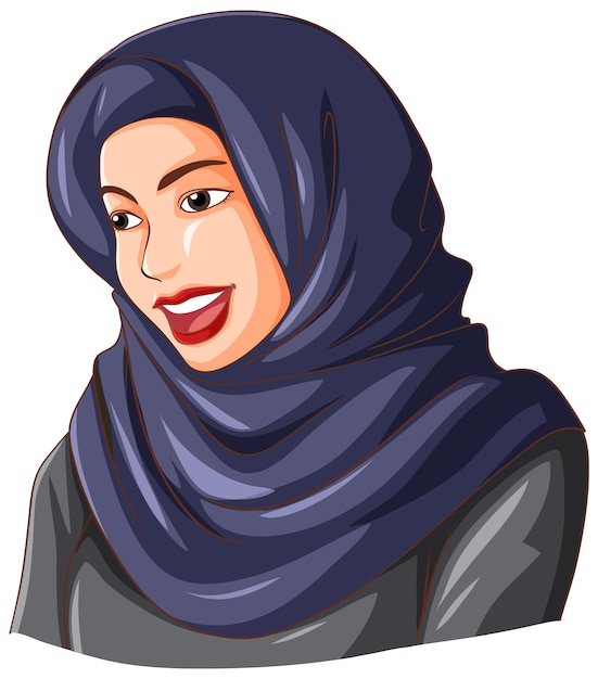 Vetor grátis feliz mulher muçulmana usando hijab