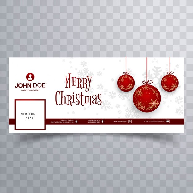 Feliz Natal bola facebook banner modelo fundo