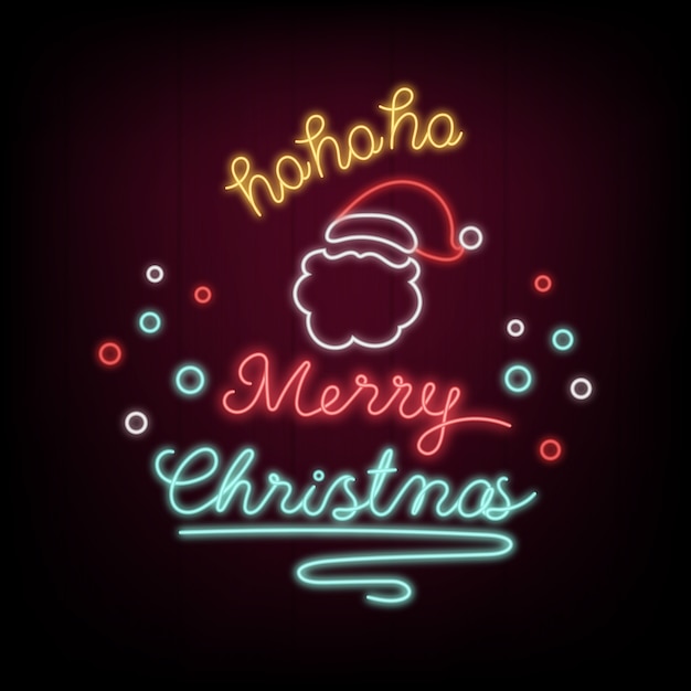 Feliz Natal conceito com design de néon