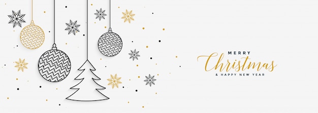 Feliz natal e feliz ano novo banner