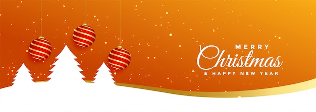 Vetor grátis feliz natal e feliz ano novo banner