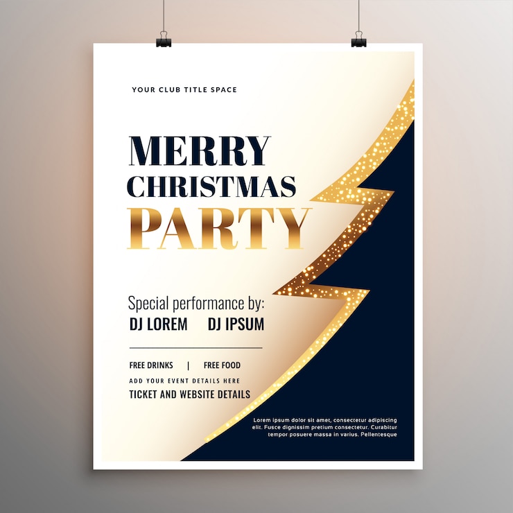Vetor grátis feliz natal festa evento flyer modelo cartaz design