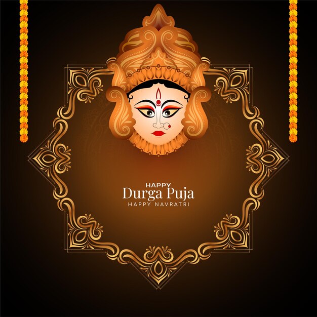 Feliz navratri e Durga puja religioso fundo do festival Inidan