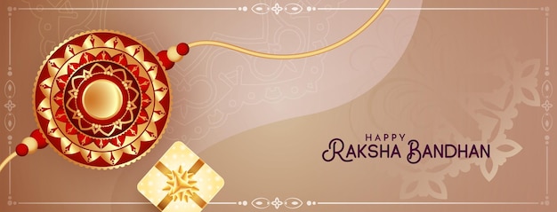 Vetor grátis feliz raksha bandhan festival hindu design de banner decorativo vetor