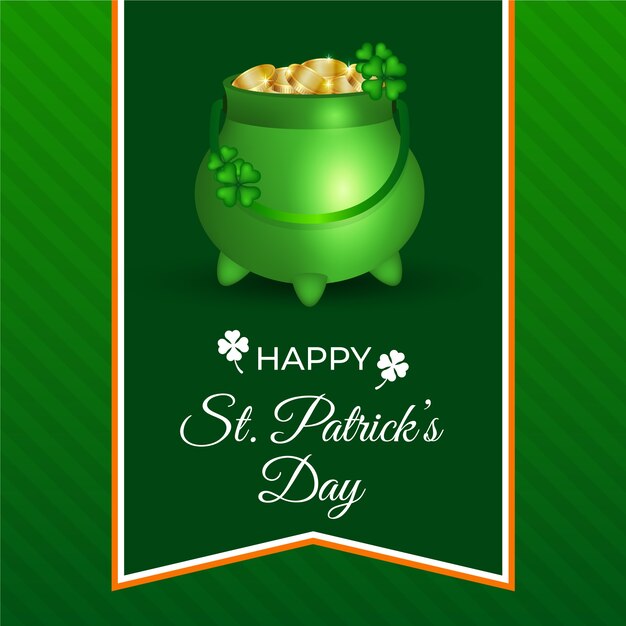 Feliz st. dia de patrick com moedas realistas