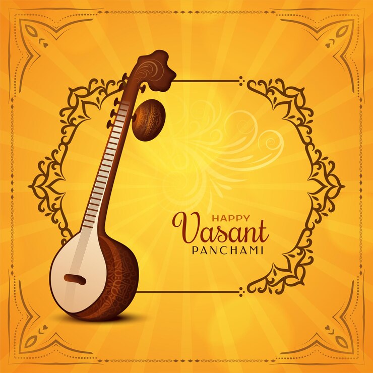Vetor grátis feliz vetor de design de fundo de celebração do festival tradicional vasant panchami