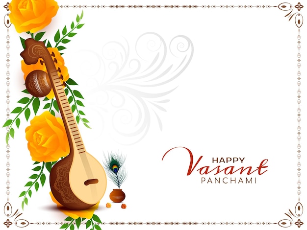 Feliz vetor de fundo de celebração do festival vasant panchami hindu