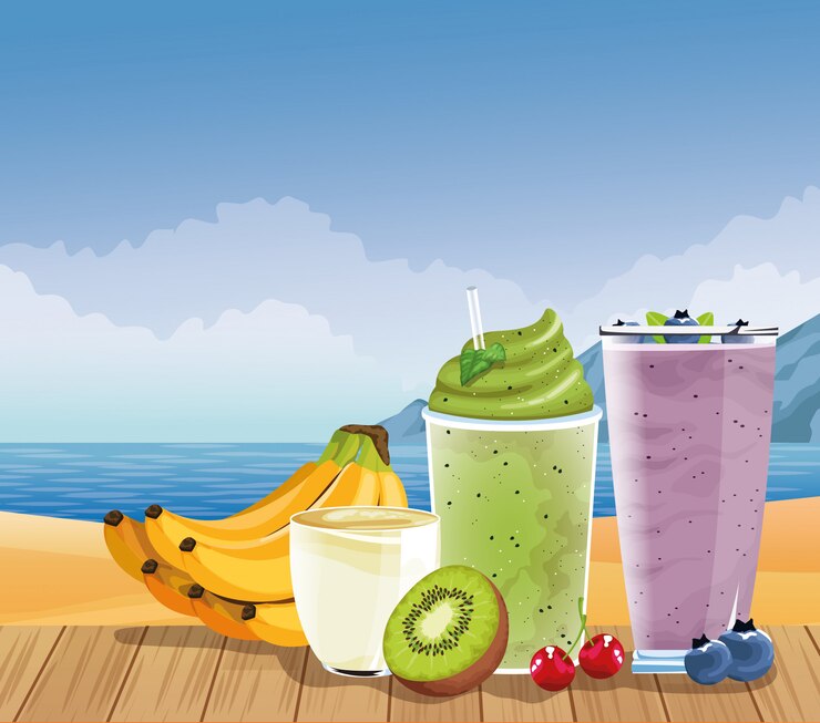 Vetor grátis férias de verão e praia em estilo cartoon