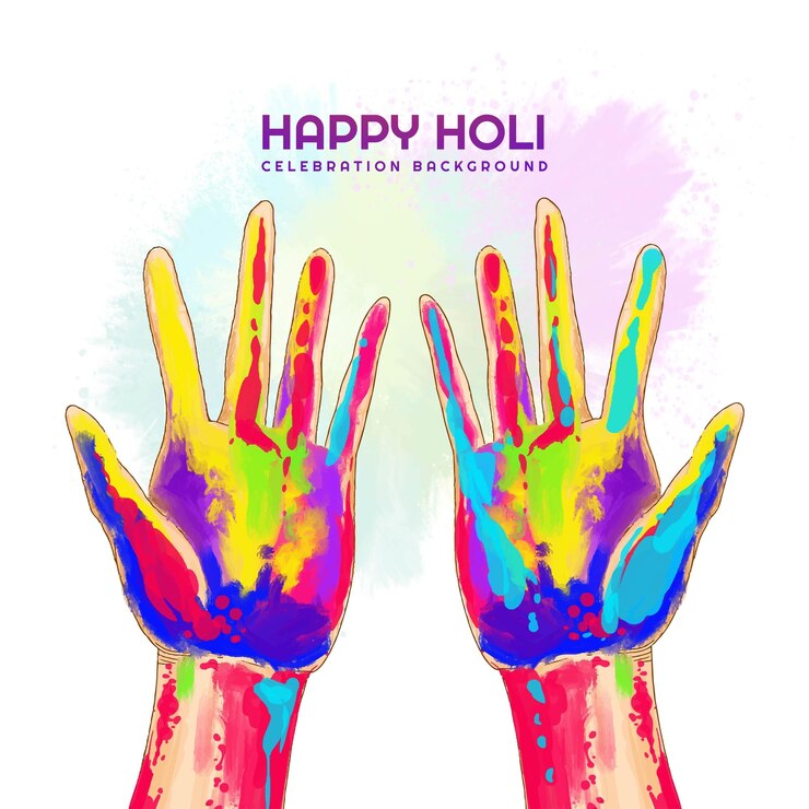 Vetor grátis festa das cores celebração feliz holi cartão de design de férias