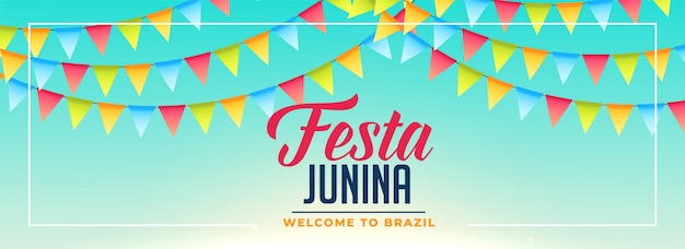 Festa junina bandeiras decoração banner design