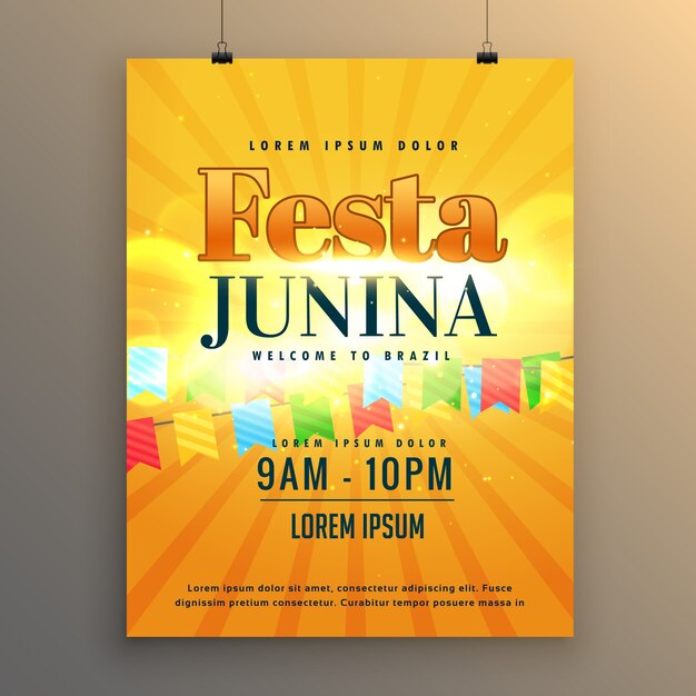 Festa junina carnaval flyer poster design background