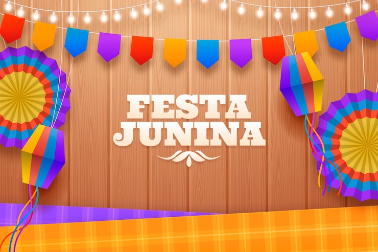 Vetor grátis festas juninas realistas de fundo