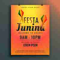 Vetor grátis festival brasileiro de festa junina poster design template