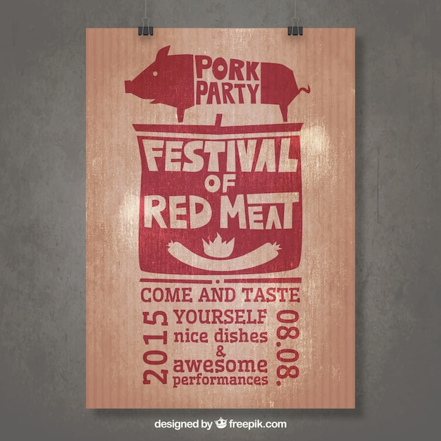 Vetor grátis festival de poster mear vermelho