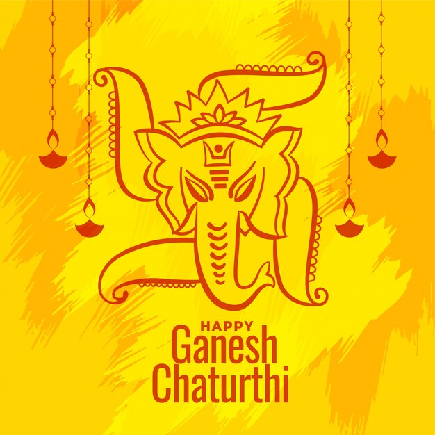 Festival de Shree Ganesh Chaturthi deseja um cartão comemorativo