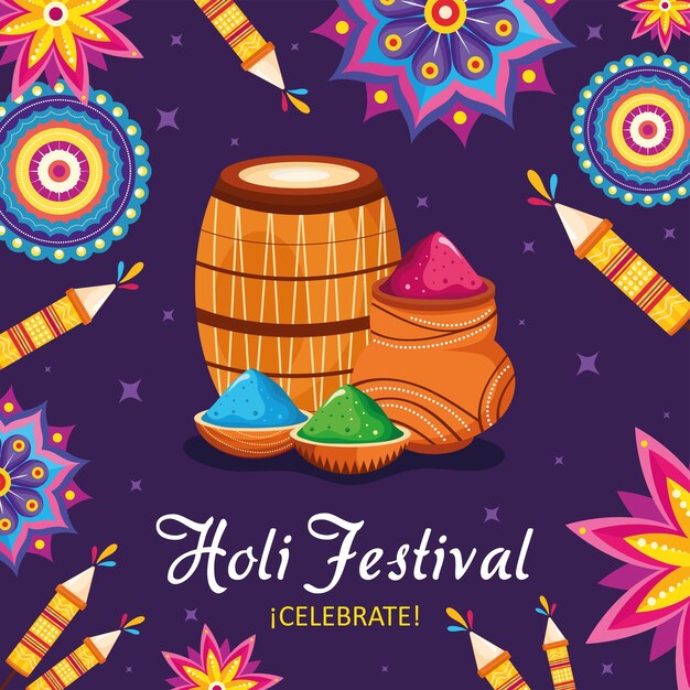 Festival holi comemorar