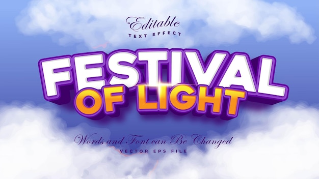 Vetor grátis festival of light text effect