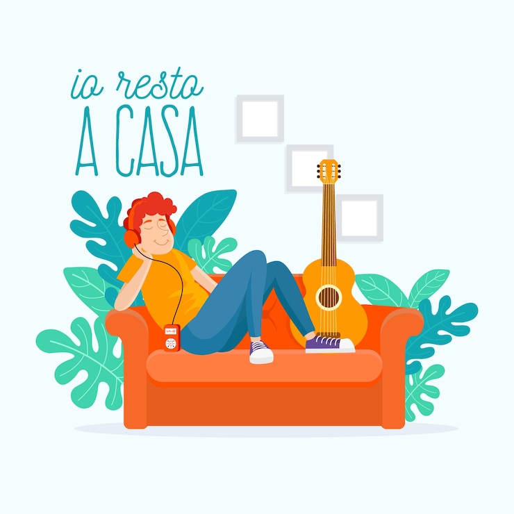 Vetor grátis fique em casa conceito ilustrado