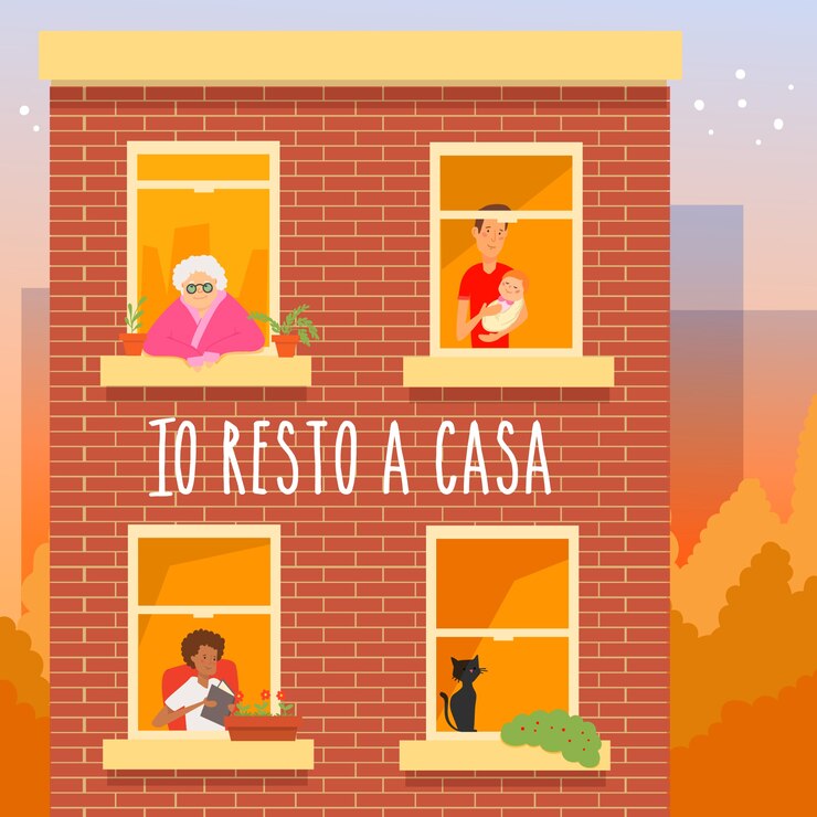 Vetor grátis fique em casa ilustração do conceito